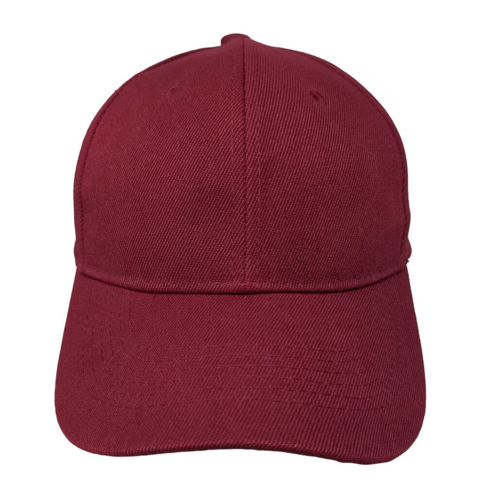 Unbranded Men's Strapback Hat Red Adjustable Blank 100% Acrylic